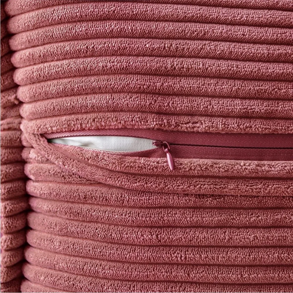 Pink Stripe Texture Corduroy Farmhouse Pillow Cover Luxury Soft Pillow Cover Set